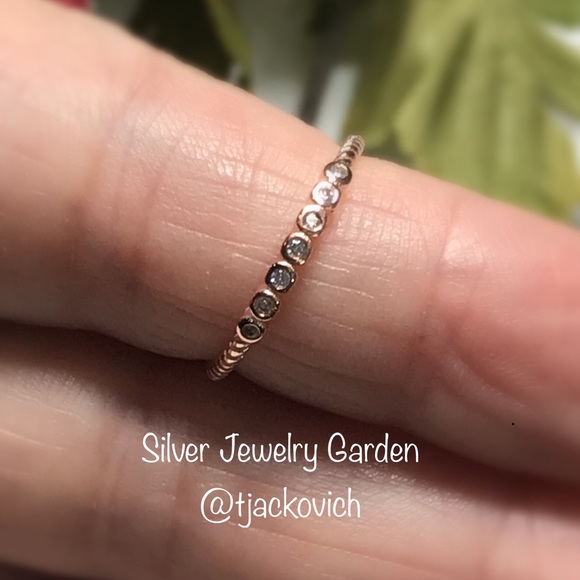 Rose Gold Stackable Sterling Silver Ring - Picture 1 of 4